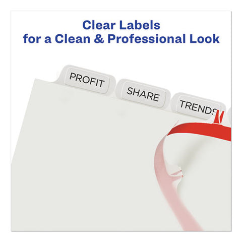 Print And Apply Index Maker Clear Label Plastic Dividers With Printable Label Strip, 8-tab, 11 X 8.5, Translucent, 5 Sets