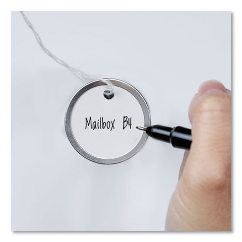 Heavyweight Stock Metal Rim Tags, 1 1-4 Dia, White, 500-box