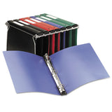 Hanging Storage Flexible Non-view Binder With Round Rings, 3 Rings, 1" Capacity, 11 X 8.5, Black