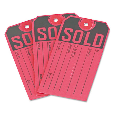 Sold Tags, Paper, 4 3-4 X 2 3-8, Red-black, 500-box