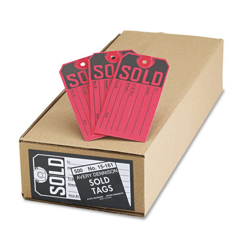 Sold Tags, Paper, 4 3-4 X 2 3-8, Red-black, 500-box