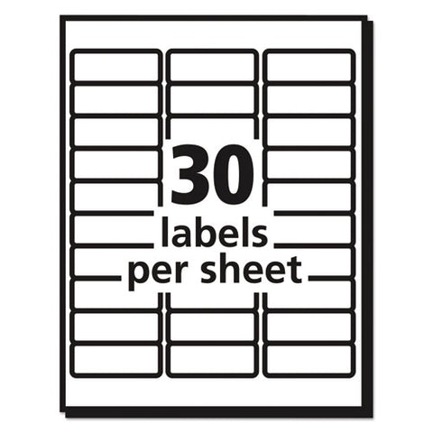 Matte Clear Easy Peel Mailing Labels W- Sure Feed Technology, Laser Printers, 1 X 2.63, Clear, 30-sheet, 10 Sheets-pack