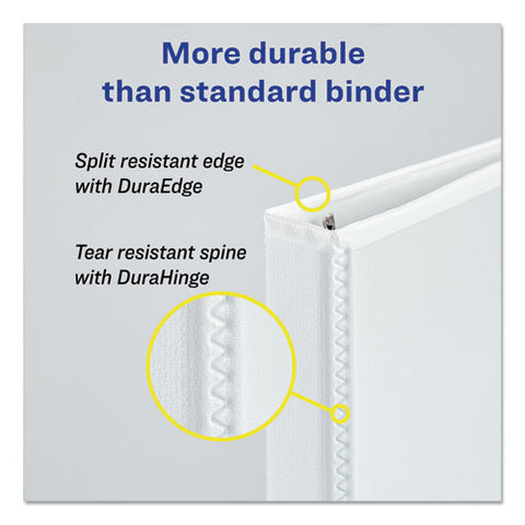 Durable View Binder With Durahinge And Slant Rings, 3 Rings, 1" Capacity, 11 X 8.5, White, 4-pack