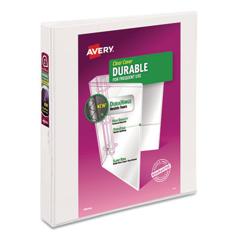 Durable View Binder With Durahinge And Slant Rings, 3 Rings, 1" Capacity, 11 X 8.5, White, 4-pack
