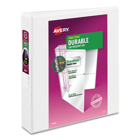 Durable View Binder With Durahinge And Slant Rings, 3 Rings, 1.5" Capacity, 11 X 8.5, White, 4-pack
