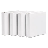 Durable View Binder With Durahinge And Slant Rings, 3 Rings, 2" Capacity, 11 X 8.5, White, 4-pack