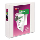 Durable View Binder With Durahinge And Slant Rings, 3 Rings, 2" Capacity, 11 X 8.5, White, 4-pack