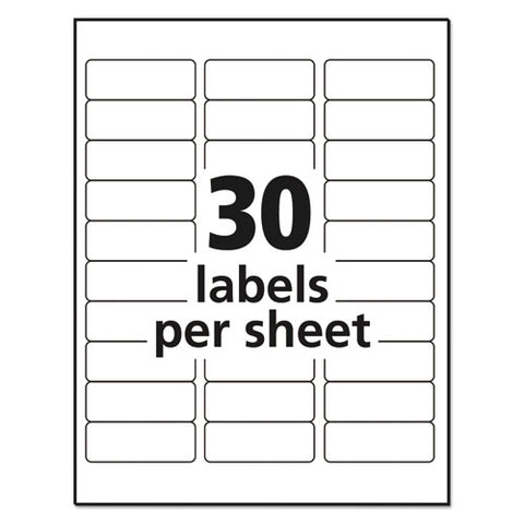 Matte Clear Easy Peel Mailing Labels W- Sure Feed Technology, Inkjet Printers, 1 X 2.63, Clear, 30-sheet, 10 Sheets-pack