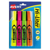 Hi-liter Desk-style Highlighters, Chisel Tip, Assorted Colors, 4-set