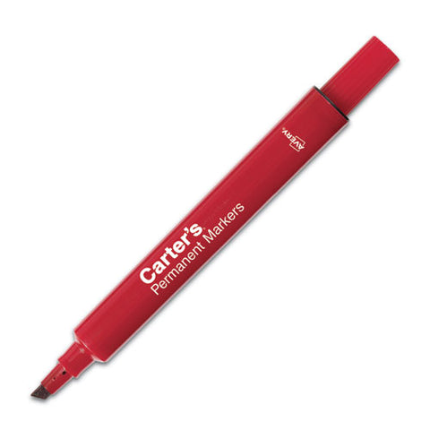 Large Desk Style Permanent Marker, Broad Chisel Tip, Red