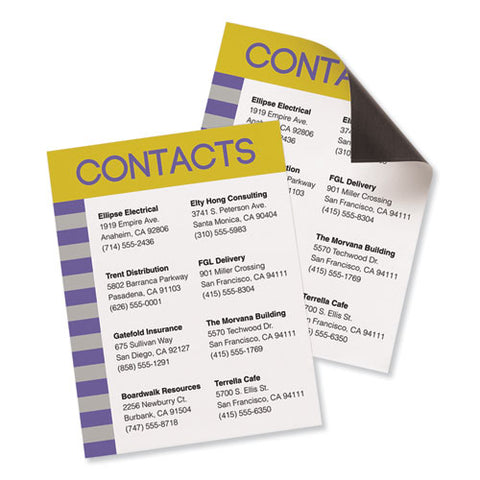 Printable Magnet Sheets, 8.5 X 11, White, 5-pack