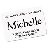 Ecofriendly Adhesive Name Badge Labels, 3.38 X 2.33, White, 160-box
