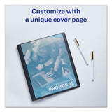 Lay Flat View Report Cover With Flexible Fastener, Letter, 1-2" Cap, Clear-gray