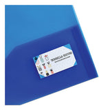 Plastic Two-pocket Folder, 20-sheet Capacity, Translucent Blue