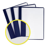 Durable Clear Front Report Cover W-prong Fasteners, 1-8" Cap, Clear-blue, 25-box