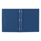 Two-pocket Folder, Prong Fastener, Letter, 1-2" Capacity, Dark Blue, 25-box