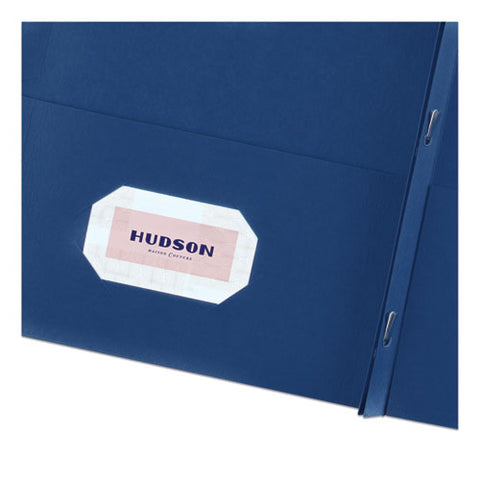 Two-pocket Folder, Prong Fastener, Letter, 1-2" Capacity, Dark Blue, 25-box