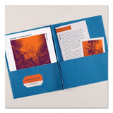 Two-pocket Folder, Prong Fastener, Letter, 1-2" Capacity, Light Blue, 25-box