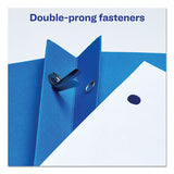 Two-pocket Folder, Prong Fastener, Letter, 1-2" Capacity, Light Blue, 25-box