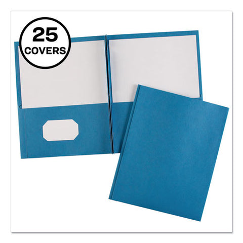 Two-pocket Folder, Prong Fastener, Letter, 1-2" Capacity, Light Blue, 25-box