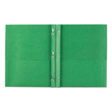 Two-pocket Folder, Prong Fastener, Letter, 1-2" Capacity, Green, 25-box