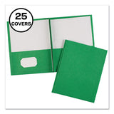 Two-pocket Folder, Prong Fastener, Letter, 1-2" Capacity, Green, 25-box