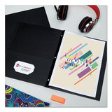 Two-pocket Folder, Prong Fastener, Letter, 1-2" Capacity, Black, 25-box