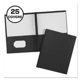 Two-pocket Folder, Prong Fastener, Letter, 1-2" Capacity, Black, 25-box