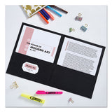 Two-pocket Folder, 40-sheet Capacity, Black, 25-box