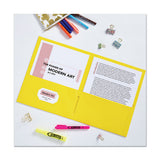 Two-pocket Folder, 40-sheet Capacity, Yellow, 25-box