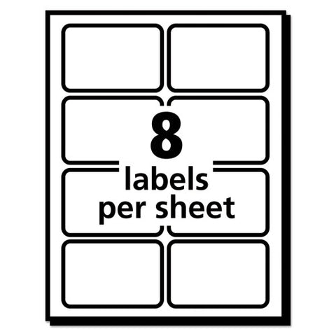 Ecofriendly Adhesive Name Badge Labels, 3.38 X 2.33, White, 80-pack