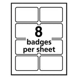 Flexible Adhesive Name Badge Labels, 3.38 X 2.33, White, 400-box