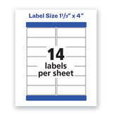 Waterproof Address Labels With Trueblock And Sure Feed, Laser Printers, 1.33 X 4, White, 14-sheet, 50 Sheets-pack