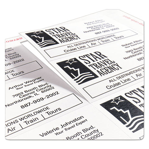 Clean Edge Business Cards, Laser, 2 X 3 1-2, White, 200-pack