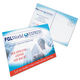 Postcards, Color Laser Printing, 4 X 6, Uncoated White, 2 Cards-sheet, 80-box