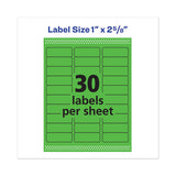 High-visibility Permanent Laser Id Labels, 1 X 2 5-8, Neon Green, 750-pack