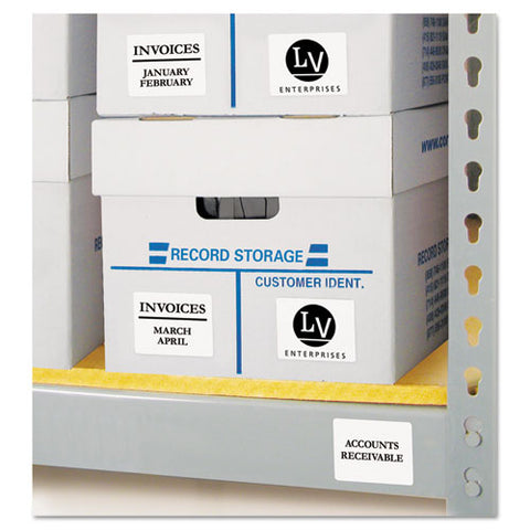 Permanent Id Labels W- Sure Feed Technology, Inkjet-laser Printers, 2 X 2.63, White, 15-sheet, 15 Sheets-pack