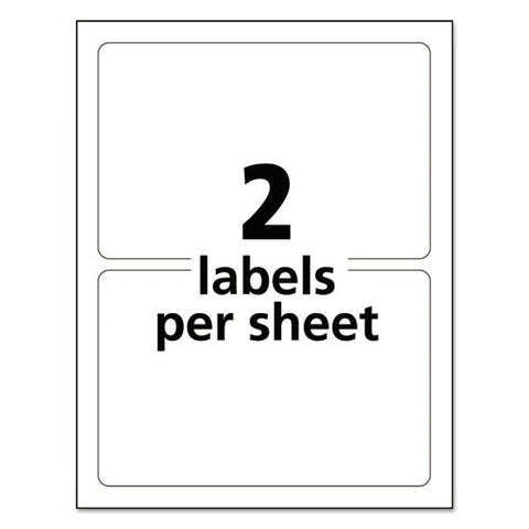 Durable Permanent Id Labels With Trueblock Technology, Laser Printers, 5 X 8.13, White, 2-sheet, 50 Sheets-pack