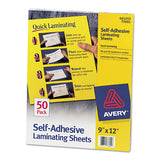 Clear Self-adhesive Laminating Sheets, 3 Mil, 9" X 12", Matte Clear, 50-box