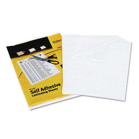Clear Self-adhesive Laminating Sheets, 3 Mil, 9" X 12", Matte Clear, 10-pack