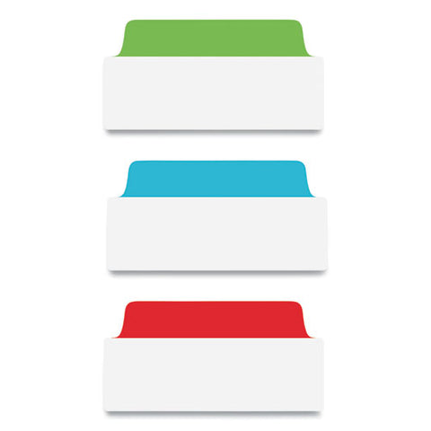 Ultra Tabs Repositionable Wide Tabs, 1-3-cut Tabs, Assorted Primary Colors, 3" Wide, 24-pack