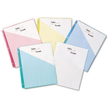 Binder Pockets, 3-hole Punched, 9 1-4 X 11, Assorted Colors, 5-pack