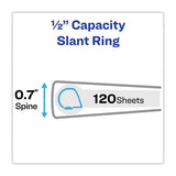 Heavy-duty Non Stick View Binder With Durahinge And Slant Rings, 3 Rings, 0.5" Capacity, 11 X 8.5, White, 4-pack