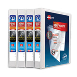 Heavy-duty Non Stick View Binder With Durahinge And Slant Rings, 3 Rings, 1" Capacity, 11 X 8.5, White, 4-pack