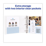 Heavy-duty Non Stick View Binder With Durahinge And Slant Rings, 3 Rings, 2" Capacity, 11 X 8.5, White, 4-pack