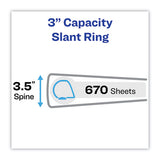 Heavy-duty Non Stick View Binder With Durahinge And Slant Rings, 3 Rings, 3" Capacity, 11 X 8.5, White, 2-pack