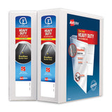 Heavy-duty Non Stick View Binder With Durahinge And Slant Rings, 3 Rings, 3" Capacity, 11 X 8.5, White, 2-pack