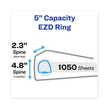 Heavy-duty View Binder With Durahinge And Locking One Touch Ezd Rings, 3 Rings, 5" Capacity, 11 X 8.5, Pacific Blue
