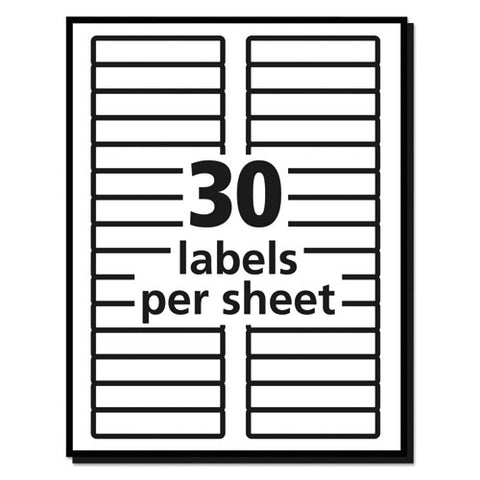 Removable File Folder Labels With Sure Feed Technology, 0.66 X 3.44, White, 30-sheet, 25 Sheets-pack