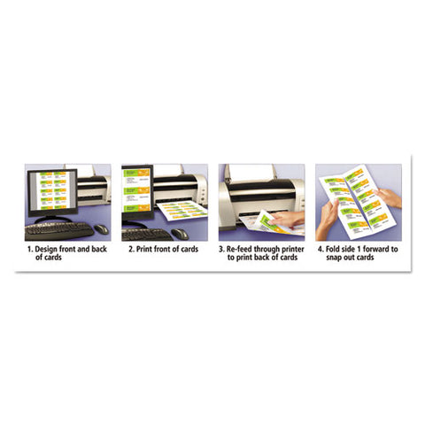 True Print Clean Edge Business Cards, Inkjet, 2 X 3 1-2, Ivory, 200-pack
